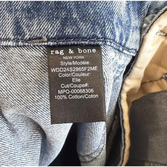 Rag & Bone Leyton Jeans Size 6/28 Carpenter Straight Leg Mid Rise Relaxed Grunge - Picture 6 of 10